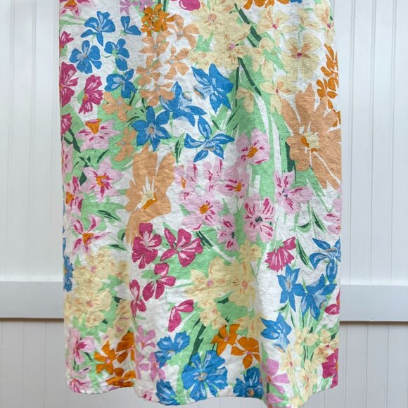 Old Navy Floral Fit & Flare Mini Sundress Women's Linen Blend Pastel Summer Med - Picture 6 of 14